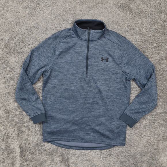 Under Armour Women's Size S Pullover Sweater 1/4 Zip Blue Long Sleeve Polyester - Picture 1 of 8